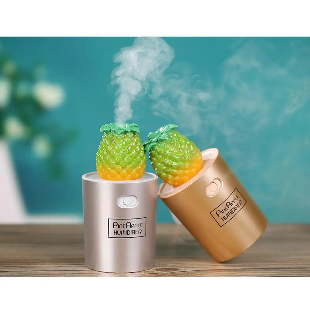 

USB Ultrasonic Humidifier Home Office Mini Aroma Oil Diffuser LED Night Light Aromatherapy Mist Maker Creative Pineapple Hot