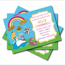 14 шт./партия Пользовательские Алиса в стране чудес приглашения на вечеринку Винтаж Страна Чудес Baby Shower приглашения на день рождения вечерние изделия для декорации