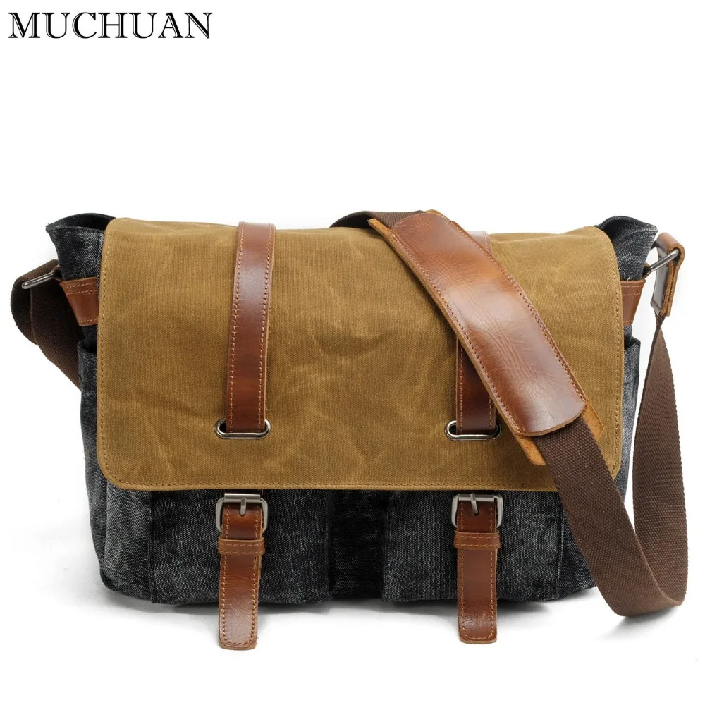 

Canvas DSLR Digital Camera Bag Casual Shoulder Messenger Pack for Outdoor Travel Waterproof Bag Muchuan 16940#