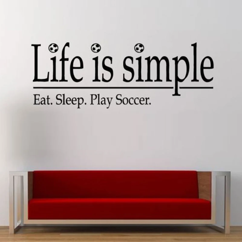 Спортивные съемные настенные наклейки с надписью Eat Sleep Play для мальчиков спальни