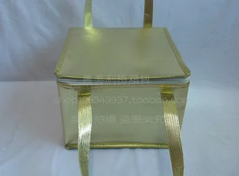 

6 inch classic golden Insulated Picnic Cooler Bags Cake Pizza Lunch Box Cool Handbags Ice Pack Thermo Portable Insulation Pouch