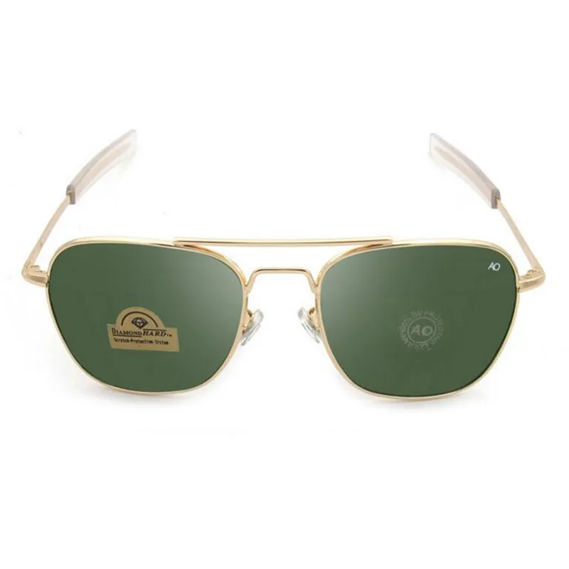 

Brand Designer Army MILITARY Sunglasses Men American Optical Glass Lense Alloy Frame Quality Sunglasses Men Oculos De Sol Y25
