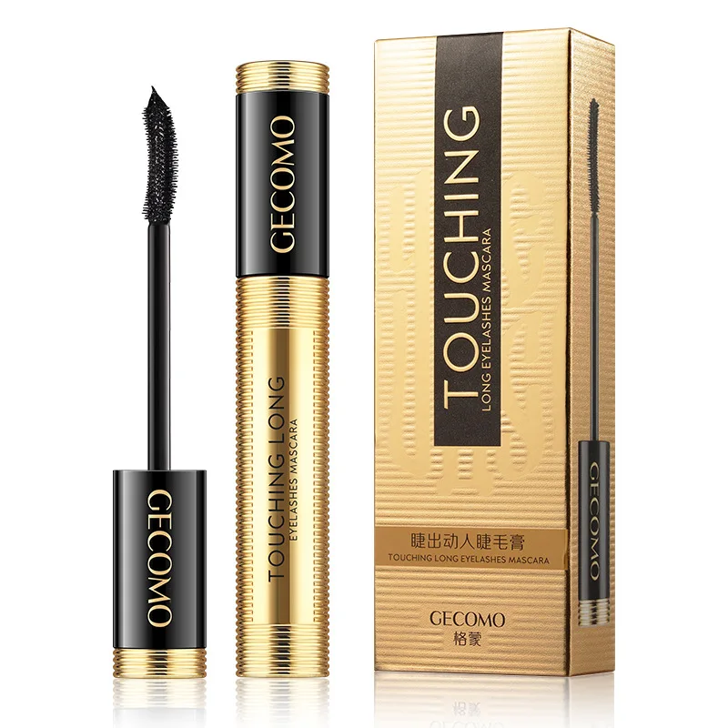 

GECOMO Small Gold Tube Crescent Silicone Mascara Waterproof Fiber Long Curly Not Easy To Dizzy Dye Thick Eyelashes Cosmetics