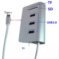 NOYOKERE USB HUB Высокоскоростной Алюминиевый Usb 3,0 узлов 3 порта интерфейс питания с TF SD Card Reader Для iMac macBook Air Lap PC