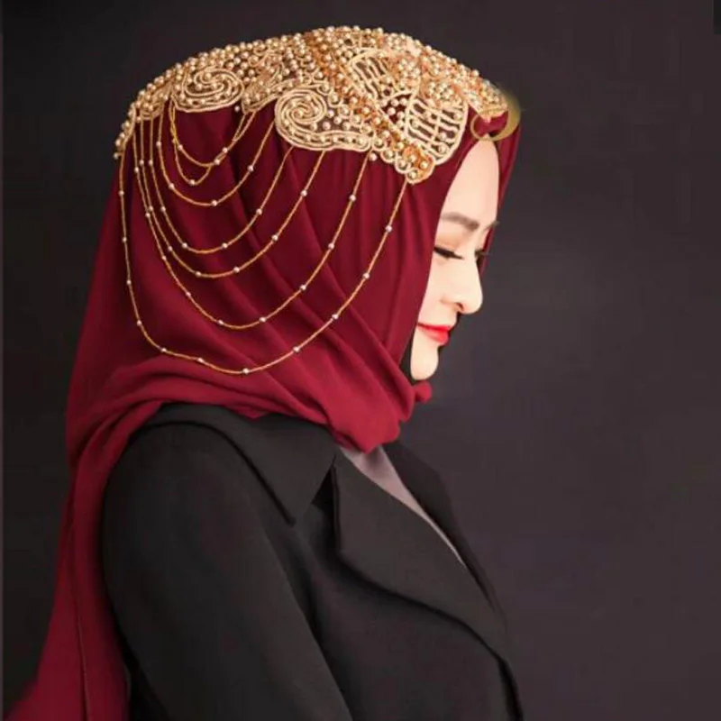

chiffon Party hijab cover fancy style hand beading & embroidery flower wrap hat khaleeji hijab popular cover shawl free ship