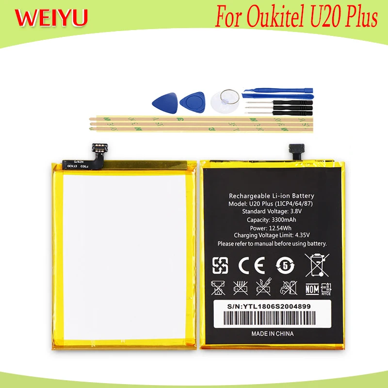 WEIYU 3300 мАч аккумулятор большой емкости для Oukitel U20 Plus сменные батареи телефона с