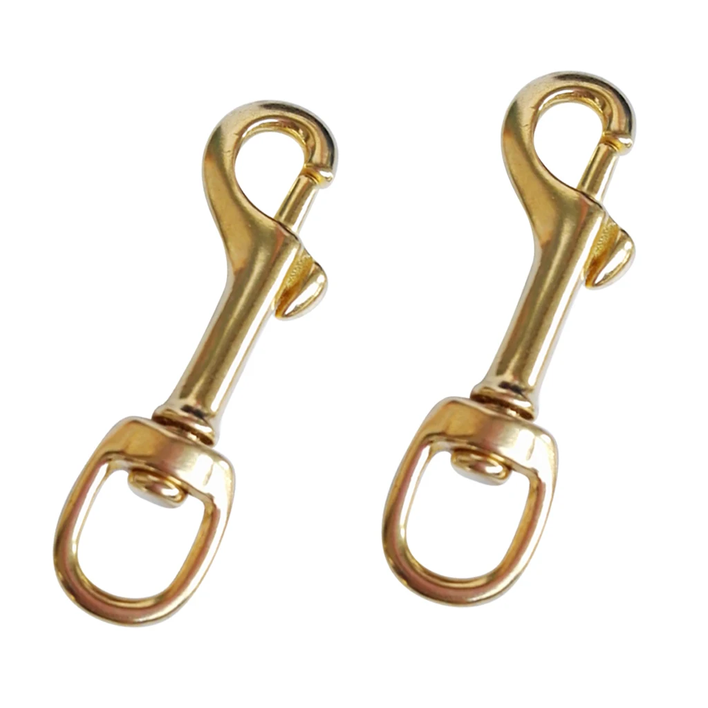 Perfeclan 4Pcs Heavy Duty Brass Swivel Bolt Snap Hook Clip Underwater Scuba Diving Tool Kayak Boat Paddle Leash Accessories