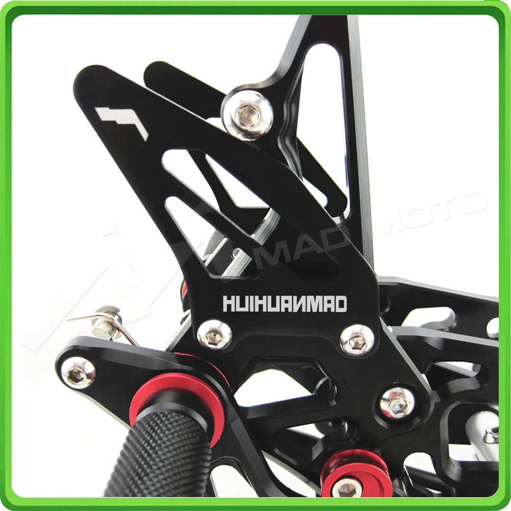 CNC Adjustable Rearsets Rear set sets Foot Rest Pegs Pedal For KAWASAKI NINJA ZX10R ZX 10R ZX-10R 2004 - 2005 Black (3)