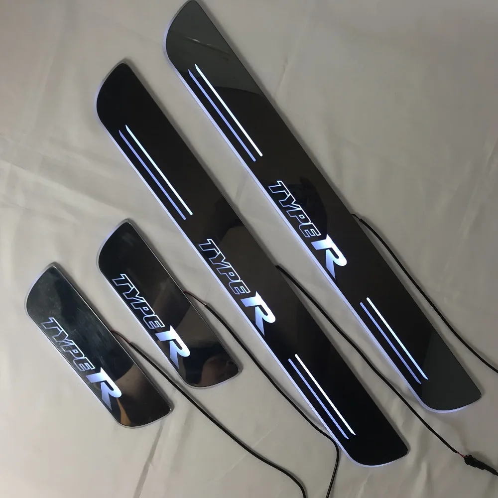 RQXR led движущиеся дверные потертости для Honda Civic dynamic дверные подоконники пластины с плоской подкладкой наложения потока/фиксированный свет, 4 шт
