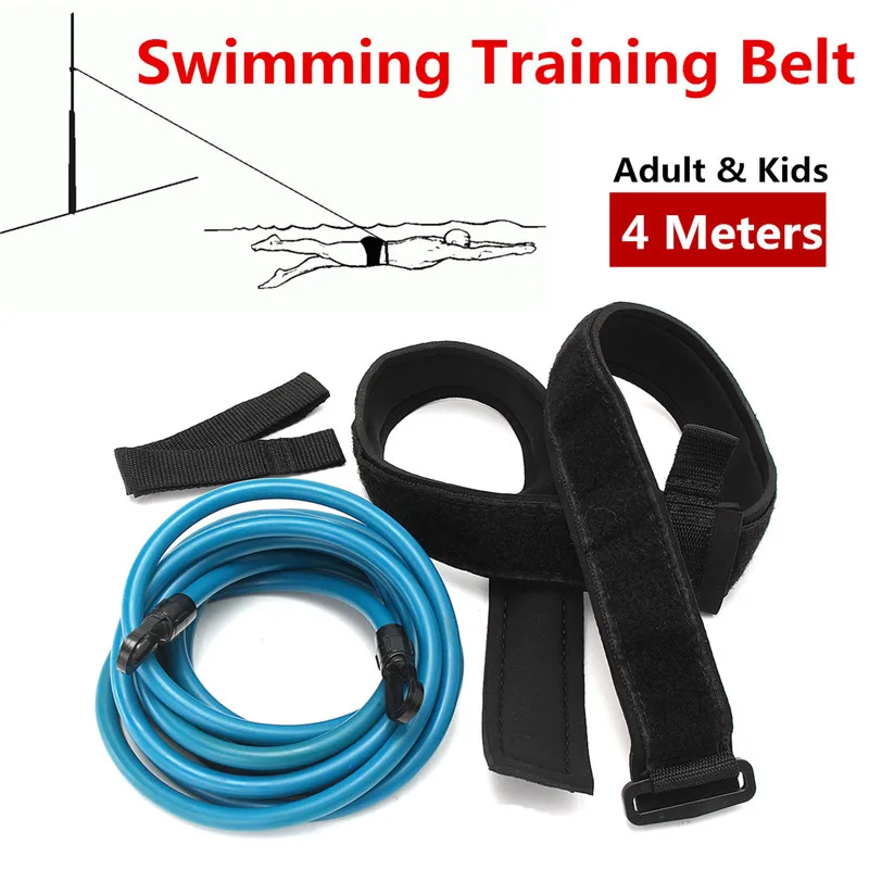 Newest 4m Adjustable Adult Kids Swimming Bungee Exerciser Leash