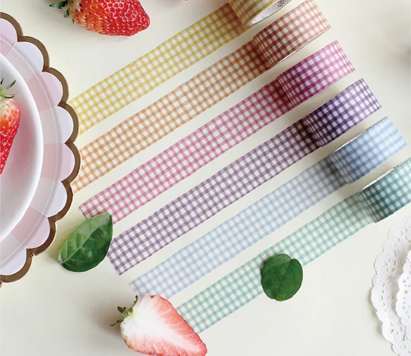 

The Colorful Grids Creative Wide Masking Tapes Set 20mm*5M High Quality Washi Tape 8pcs/lot
