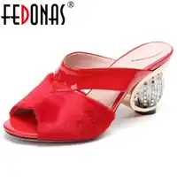 FEDONAS 2019 New Sandals Women Fashion Pumps Quality Horsehair Sexy Sandals Heels Strange Heel Slippers Summer Prom Shoes Woman