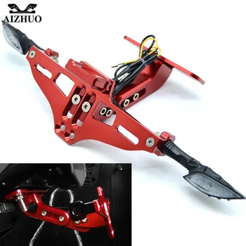 

Motorcycle Licence Plate Holder Number Holder LED Turn Signal For sv 650 bmw f650gs r125 benelli trk502 xsr900 dt 125 pulsar 200