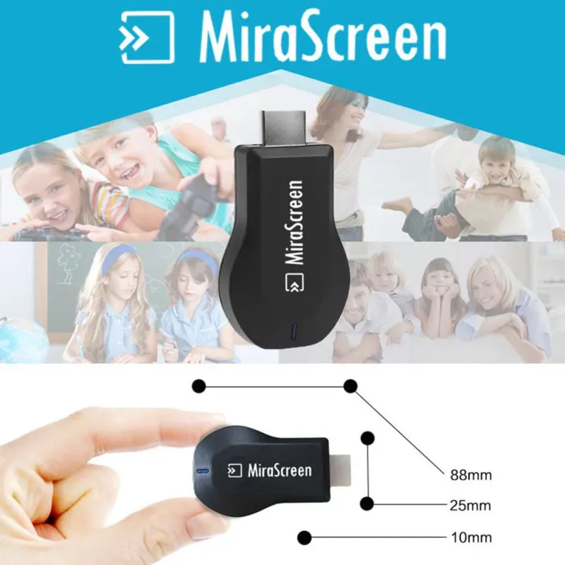 128MB HDMI TV Stick Dongle Mirascreen Wi-Fi Display Receiver DLNA Airplay Miracast Airmirroring Chromecast for Windows 10 OS
