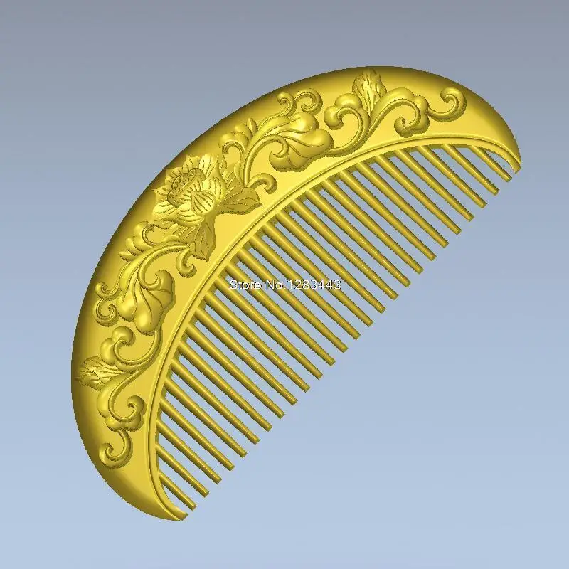 

Comb with flowers 3d model relief for cnc in STL file format