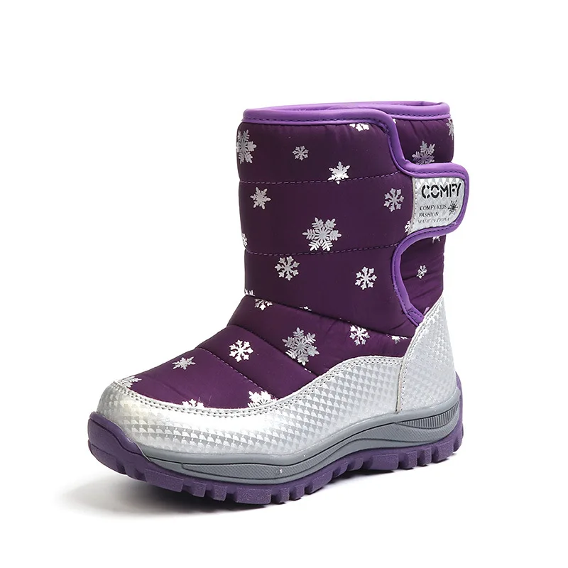 

HOBIBEAR Snow Shoes Kids Boots Children Shoes For Girls Winter Boots Boys Shoes Outdoor Anit-Slippery Plush Warm Hook&Loop botas