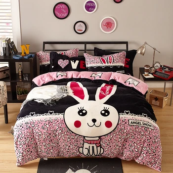 

2018 NEW Thickening farai cute cartoon Bedding Set Soft Bedclothes Duvet/Quilt Cover Bed Linen sheet set 4 Pieces Bedding Sets