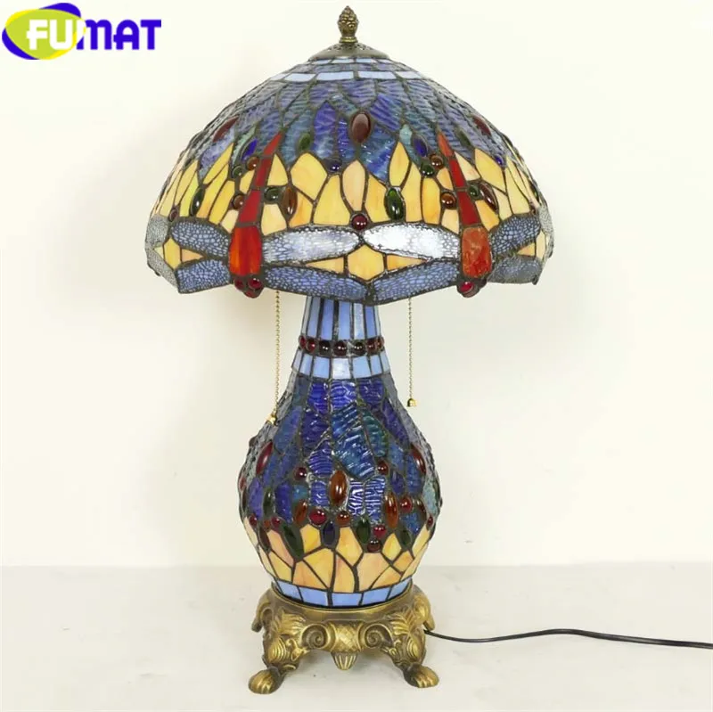 116Tiffany Stained Glass bedside table lam
