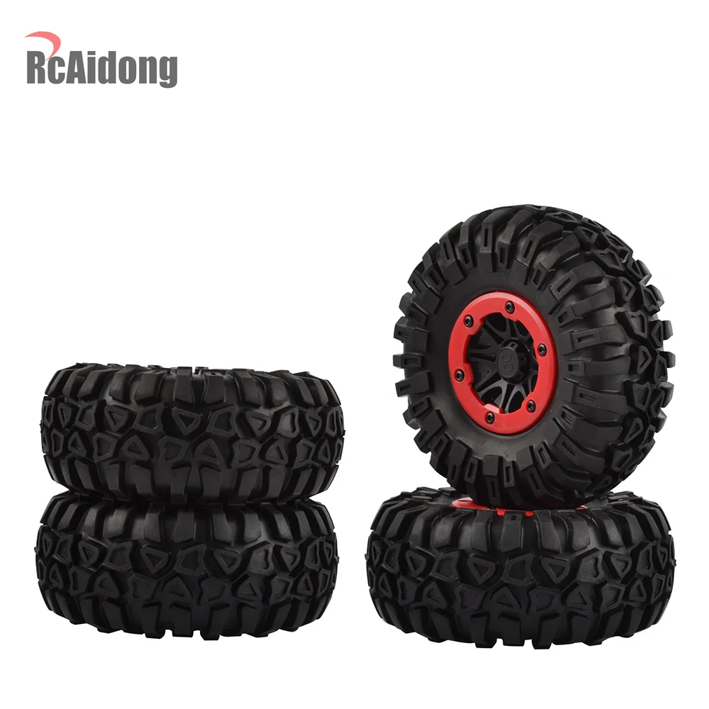 

4PCS 2.2" Rubber Tires & Plastic Beadlock Wheel Rim for Axial SCX10 90053 AX10 Wraith RR10 Yeti 1:10 RC Rock Crawler