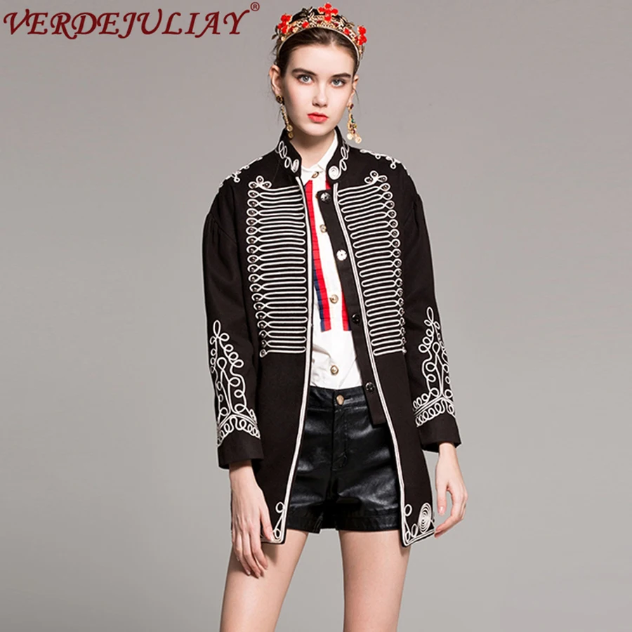 wholesale-female-high-quality-embroidery-color-patchwork-long-vintage-european-loose-black-coat