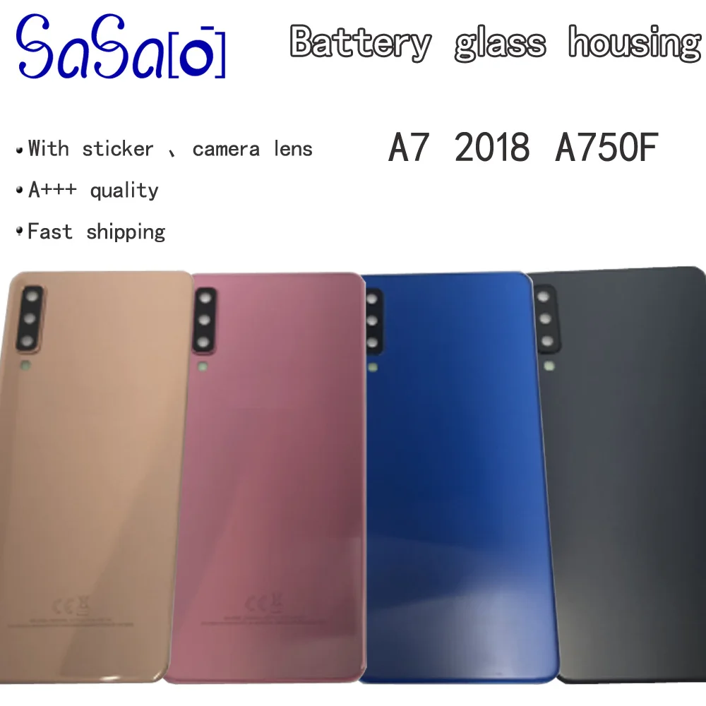 Замена задней крышки стекла для Samsung Galaxy A7 2018 A750 10 шт./лот Корпус двери с