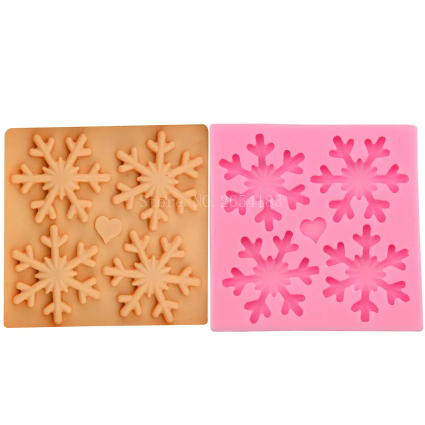 

Winter Snowflake Shape Silicone Fondant Soap 3D Cake Mold Cupcake Jelly Candy Chocolate Decoration Baking Tool Moulds FQ3015