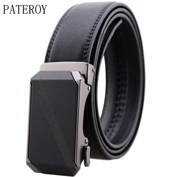 

Pateroy Fashion business men's belts genuine leather belt male automatic buckle cinturones para hombre ceinture homme riem cinto