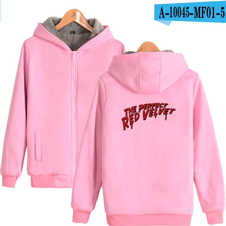 Pink Новое поступление bad boy альбом в звездочку красное бархатное Круглая горловина Толстовка k-pop унисекс свитшот на молнии с капюшоном в стиле k-pop для влюбленных; одежда высокого качества для девочек - Цвет: Pink