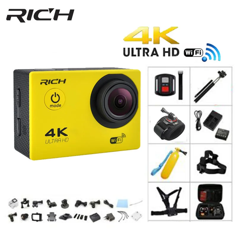 

RICH Ultra HD 4K action camera F60 1080p/60 fps WiFi cameras 170 degrees Angle sport Cam 2 inch 30 meters waterproof camera