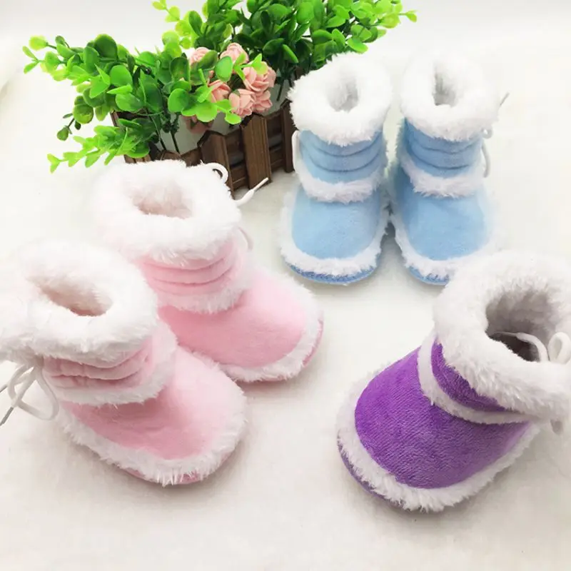 Infant Toddler Kids Girls Warm Winter Snow Shoes Baby Walker Crib Boots 0-18M