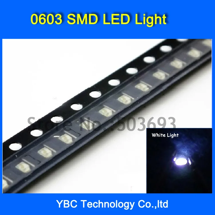 200PCS White 0603 SMD SMT Super Bright LED Brand New