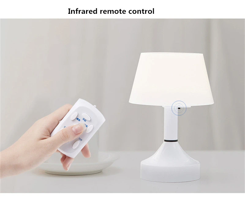 Светодиодный мини-Настольный светильник с дистанционным управлением, с регулируемой яркостью, с защитой глаз, заряжаемый от USB, Светодиодный настольный светильник с переключателем, лампы для зарядки - Цвет корпуса: remote control white