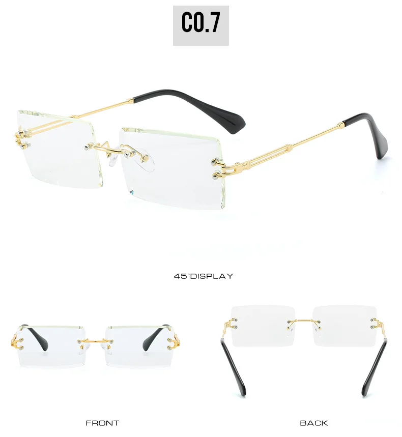 Роскошные брендовые прямоугольные женские солнцезащитные очки без оправы, квадратные поляризованные солнцезащитные очки для женщин Zonnebril Dames Vrouwen Bril