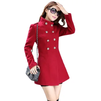 

2019 New Autumn Winter Coat Wool Female Long-sleeve Outwear Overcoat Women Coat Jacket Casaco Feminino Abrigos Mujer LH158
