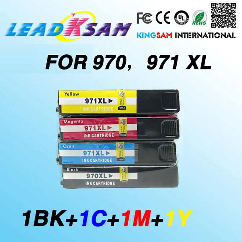 4x 970 971 ink cartridge compatible for hp970 970xl 971xl X451dn/X451dw