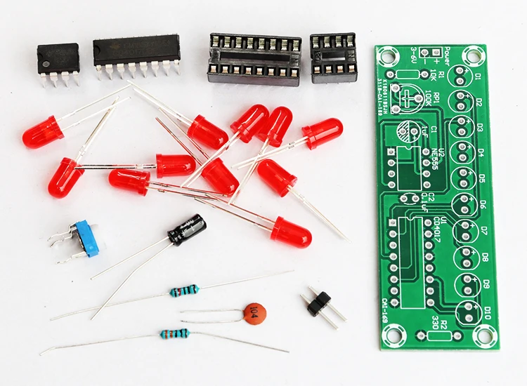 Diy Электронный набор NE555+ 4017 светодиодный фонарь с эффектом воды Набор для изготовления сварочных работ, шатер, тренировка