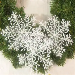

3pcs/Pack 11cm Christmas White Snowflake Charms Tree Decoration for Party Home Office Ornaments