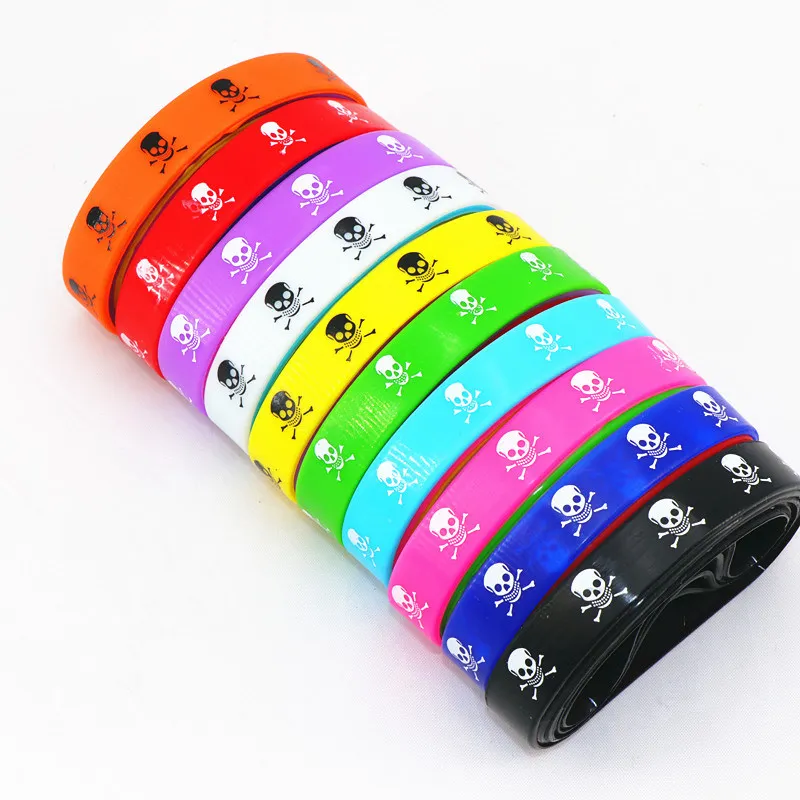 Multicolor Elasticity Wrist Cuff Silicone Bracelets 100pcs Jesus Cross Skull Peace Butterfly Etc Style for Man Women silicone wristband