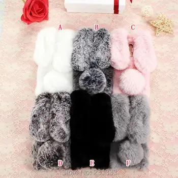 

Rabbit Ear Hair Diamond Fur Dog Soft TPU Case For Iphone 8 7 Plus 6 6S SE 5 5S Samsung Galaxy S8 S6 S7 EDGE Cover Luxury 50pcs