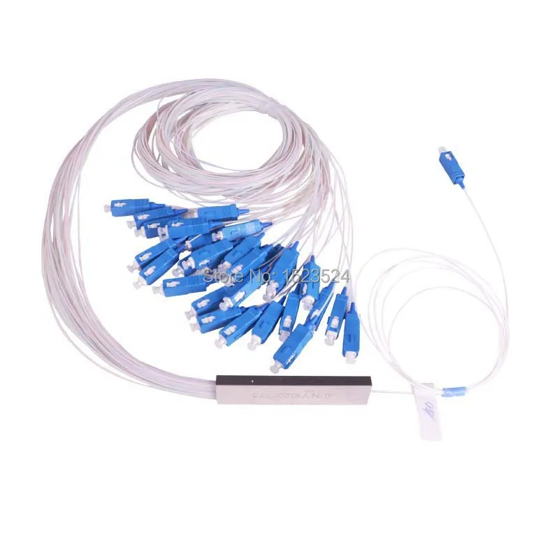 

Free Shipping 0.9mm Steel Tube 1x32 Mini SC/UPC1:32 32 Ports Fiber Optical PLC Splitter