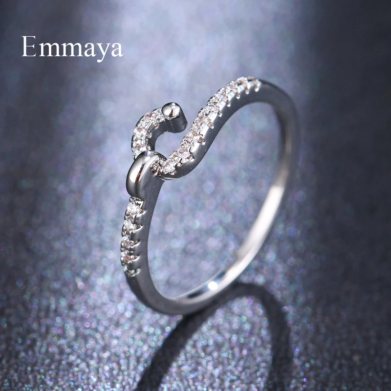 Emmaya nuevo diseño gancho apariencia promesa novia boda chicas con anillo de circón cúbico compromiso exquisita elección