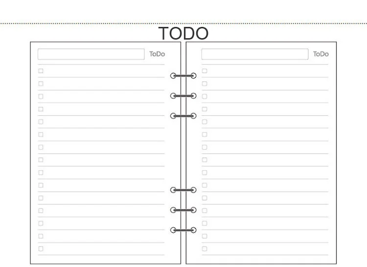 A5 A6 A7 бездревесная печать бумажный планировщик внутренние страницы для Filofax креативный офисный блокнот спираль наполнитель бумага s Биндер внутренняя страница - Цвет: TODO