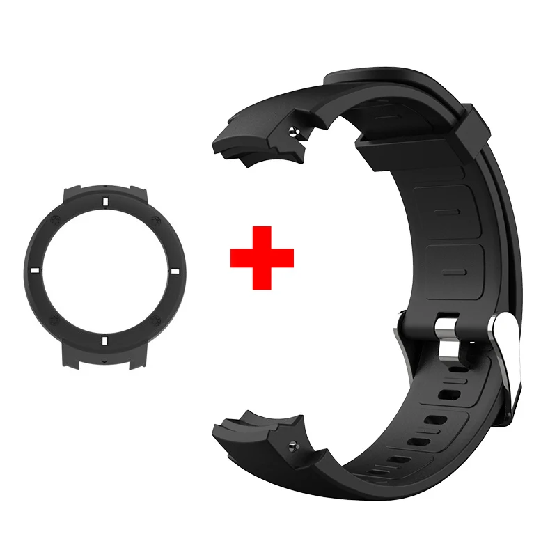 Умный ремешок для часов Amazfit Verge Xiaomi Huami 3 lite силиконовый ремешок сменный Браслет и чехол SIKAI защитный чехол для ПК - Цвет: case and strap