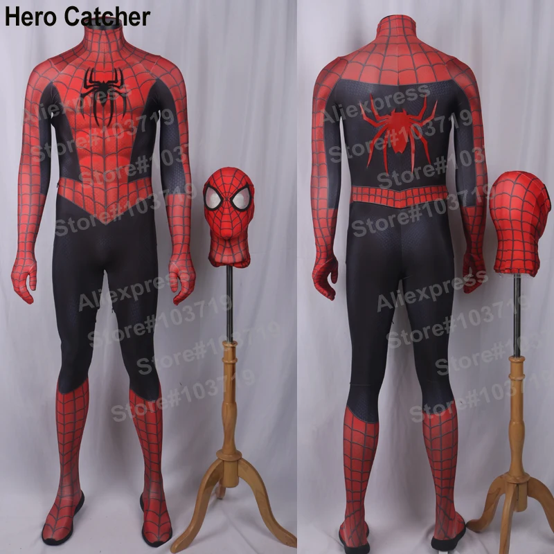 Hero Catcher High Quality Custom Made New Raimi Spiderman Costume With 3D Spider Spandex Suit New Comic Raimi Spiderman Suit Hero Catcher High Quality Custom Made New Raimi Spiderman Costume With 3D Spider Spandex Suit New Comic Raimi Spiderman Suit