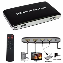 1080P HD Video Game Capture HDMI Recorder Card HDMI/AV/Ypbpr TV Video Recorder With Remote Control Support Mic USB Disk