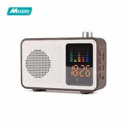 Melery деревянный Bluetooth Динамик Портативный Bluetooth Беспроводной Динамик s с LEDScreen FM радио/TF/AUX-IN поддерживается орех