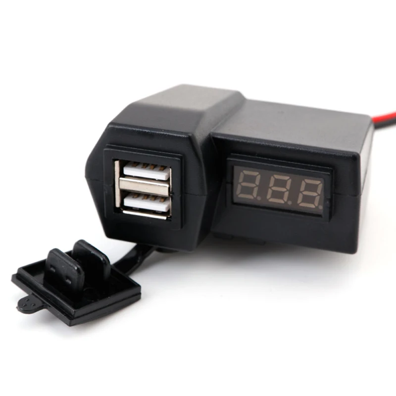  Motorrad GPS Handy USB Steckdose Ladegerät + Bule LED Spannung