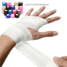 Bandagem adesiva auto-adesiva, kit de primeiros socorros, gaze para corpo esportiva, fita veterinária de proteção de segurança, emergência 2.5/5/7.5/10/15cm
