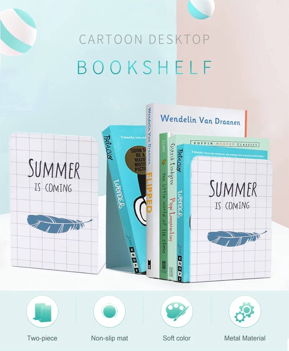 USHARE новый стиль книжные полки для детей перо узор 2 шт. Книга заканчивается Office для дома школы личные библиотеки поставки