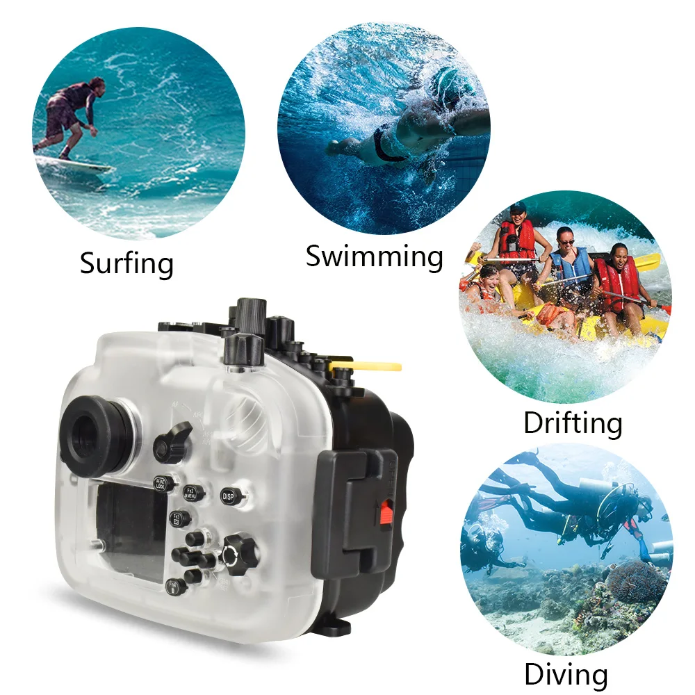 Underwater Sport Camera accessory Case Waterproof Housing Shoot bright Colorful Photo Diving Depth 40m Support All Function Box bag (6)